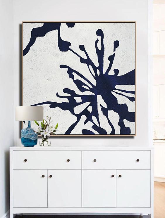 Navy Blue Minimalist Painting #NV284A - Click Image to Close